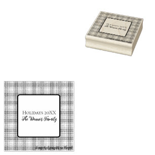 Classic Plaid Winter Tartan Personalised Check Rubber Stamp