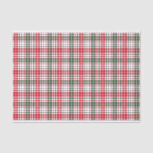 Classic Plaid Winter Tartan Red, White, Green Tissue Paper