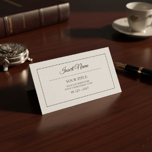 Classic Plain Professional Black nd White Framed Business Card