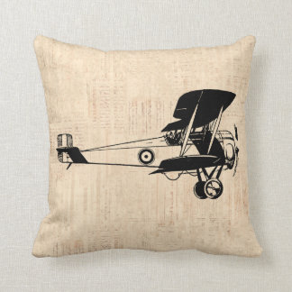 Classic Plane Old Aeroplane Script Paper Backgroun Cushion