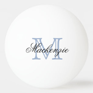 Classic Play Monogram Name Script Blue Initial Ping Pong Ball