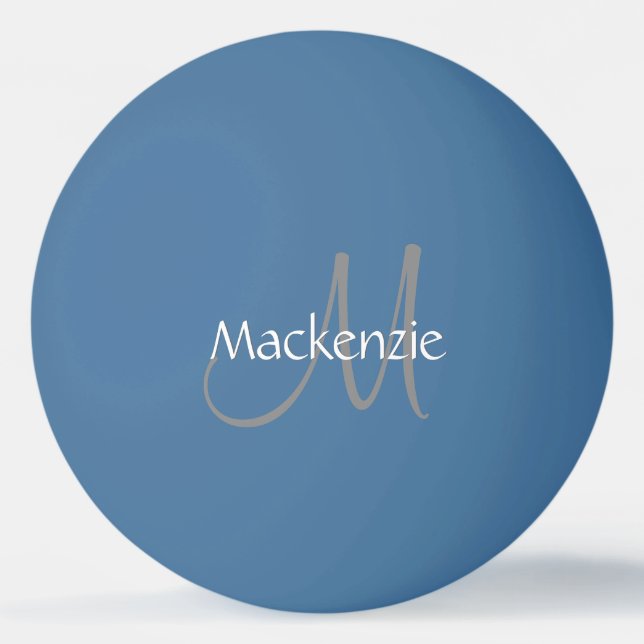 Classic Play | Monogram Name Script Chic Initial Ping Pong Ball (Back)