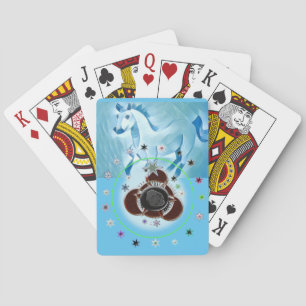 Classic Playing Cards Blue Horse