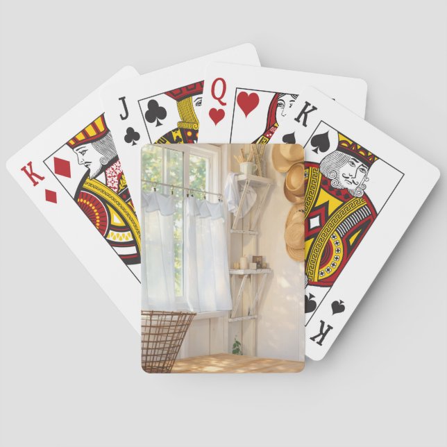 Classic Playing Cards Curtain in the Wind (Back)