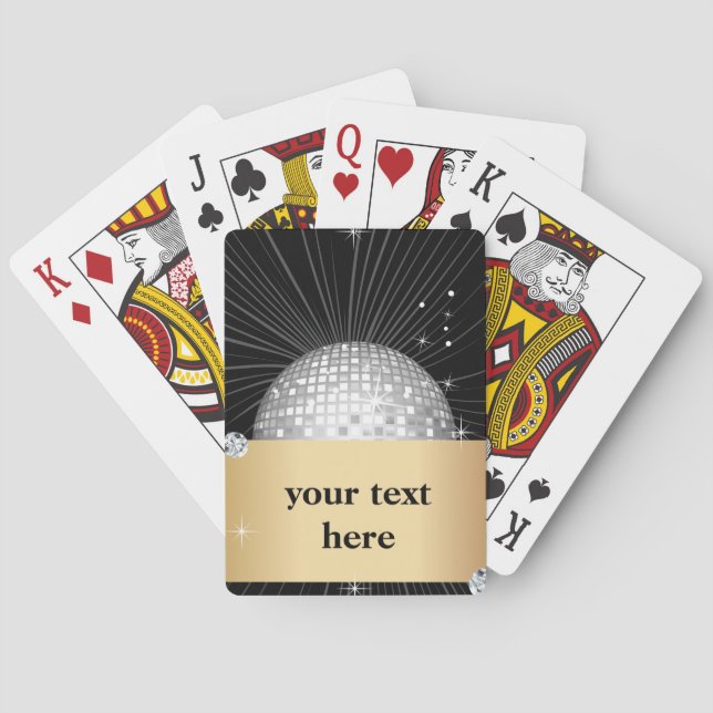 Classic Playing Cards, glitter disco ball Cards (Back)