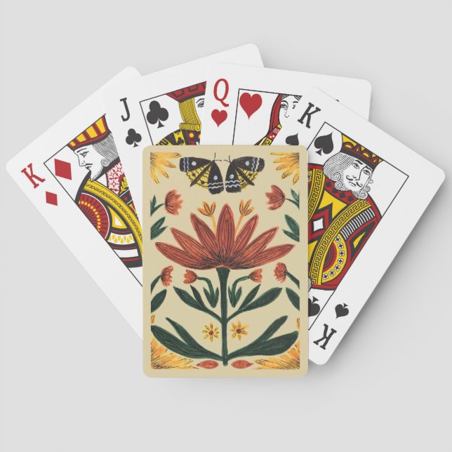 Classic Playing Cards Vintage Botanical Nature (Back)