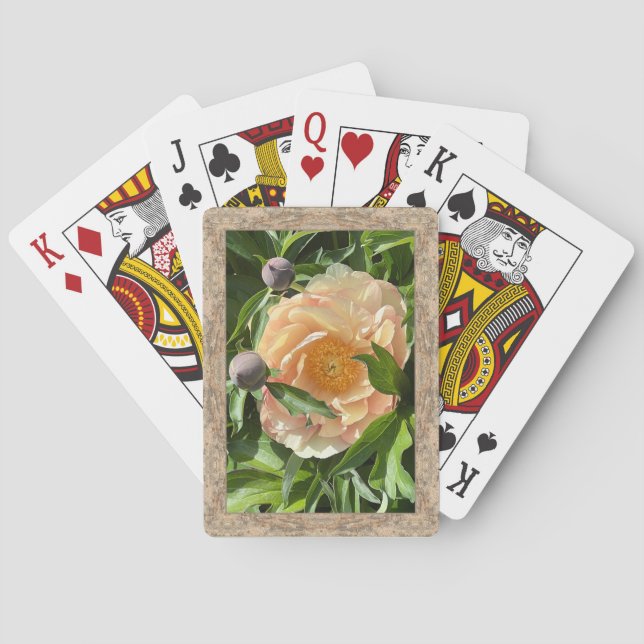 Classic playing cards with peach peony (Back)