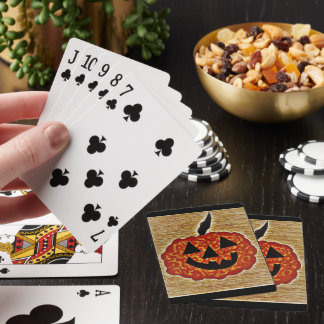 Classic Playing Cards with Pumpkin Face