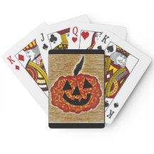 Classic Playing Cards with Pumpkin Face