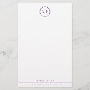 Classic Plum Monogrammed Stationery