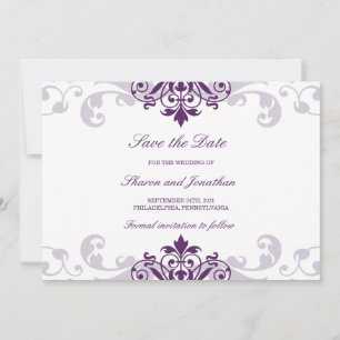 Classic Plum Purple Elegant Ironworks Wedding Save The Date