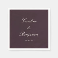 Classic Plum Script Elegant Wedding Custom Name