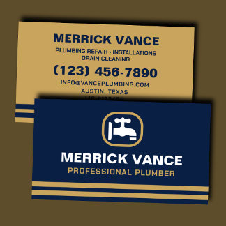 Classic Plumber Contractor Plumbing Installation Business Card