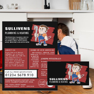 Classic Plumber, Plumber, Plumbing Business Card