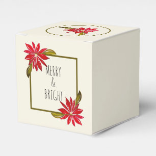 Classic Poinsettia Simple Cute Modern Christmas Favour Box