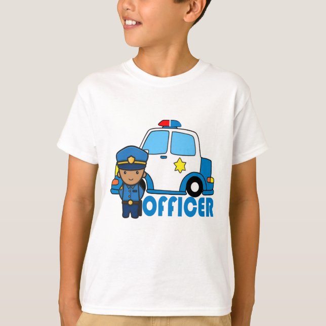 Classic Police Car with Siren For Kids T-Shirt (Front)