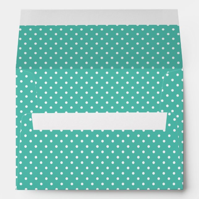 Classic Polka Dot White -Bluegrass Green Envelope (Back (Bottom))