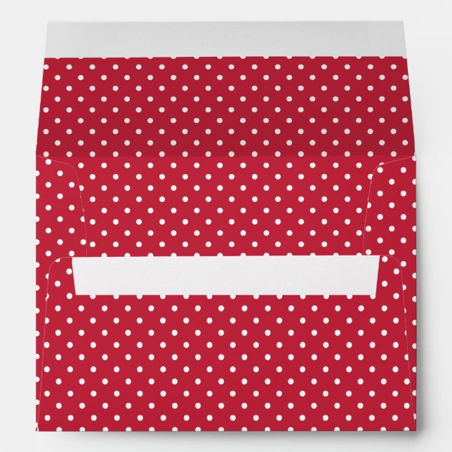 Classic Polka Dot White - Cherry Red Envelope (Back (Bottom))
