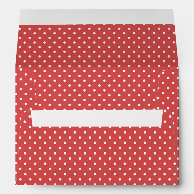 Classic Polka Dot White - Coral Red Envelope (Back (Bottom))