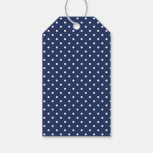 Classic Polka Dot White -Navy Blue Gift Tags