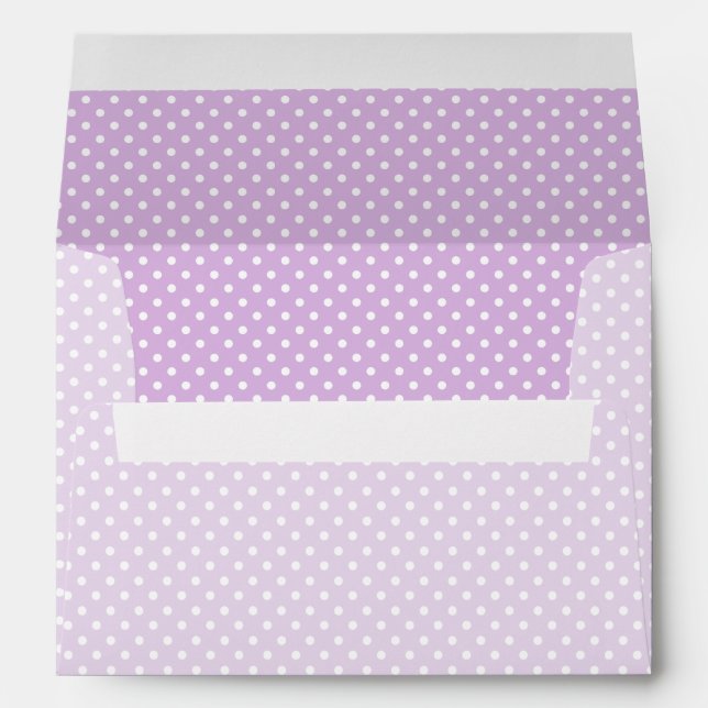Classic Polka Dot White - Soft Lilac Envelope (Back (Bottom))