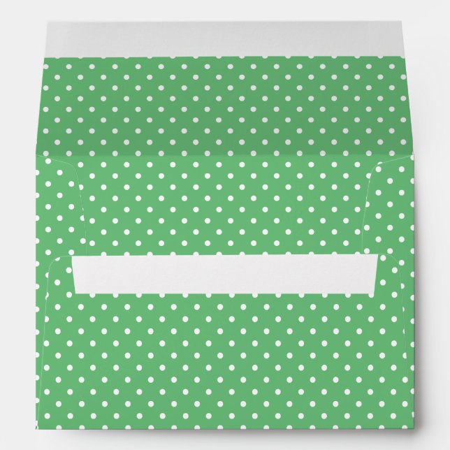 Classic Polka Dot White - Summer Green Envelope (Back (Bottom))