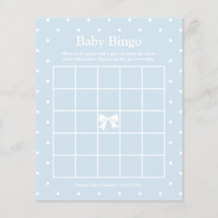 Classic Polka Dots Boy Baby Shower Bingo Game