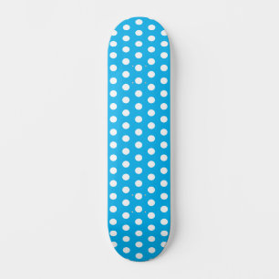 Classic Polka Dots Sky Blue and White Skateboard