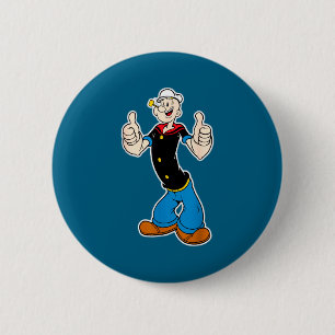 Classic pop eye vintage cartoon thumbs up  6 cm round badge