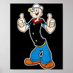 Classic Pop Eye Vintage Cartoon Thumbs Up T-shirt. Poster