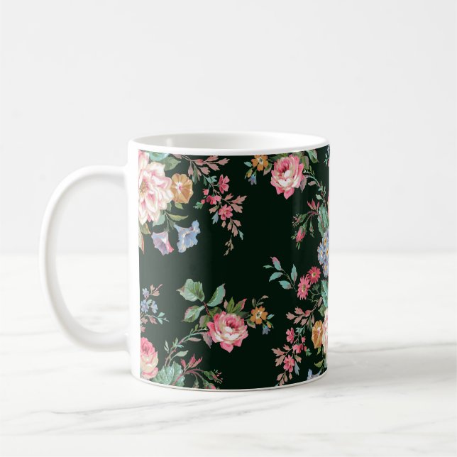 Classic Popular Flower Seamless pattern background Coffee Mug (Left)