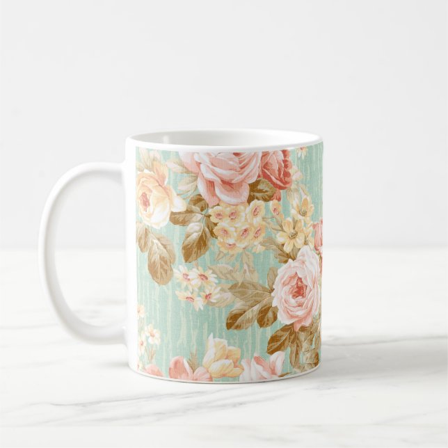 Classic Popular Flower Seamless pattern background Coffee Mug (Left)