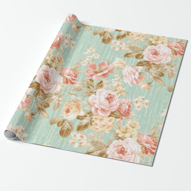 Classic Popular Flower Seamless pattern background Wrapping Paper (Unrolled)