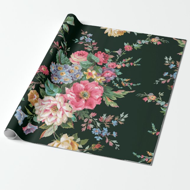 Classic Popular Flower Seamless pattern background Wrapping Paper (Unrolled)