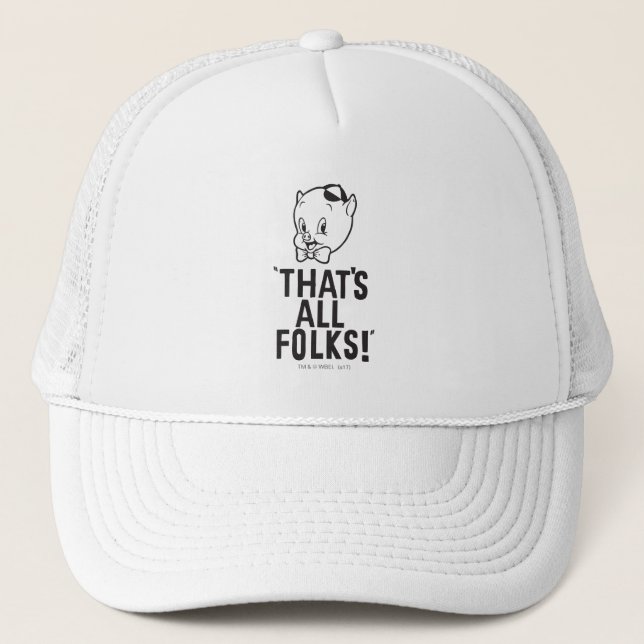 Classic Porky Pig "That's All Folks!" Trucker Hat (Front)