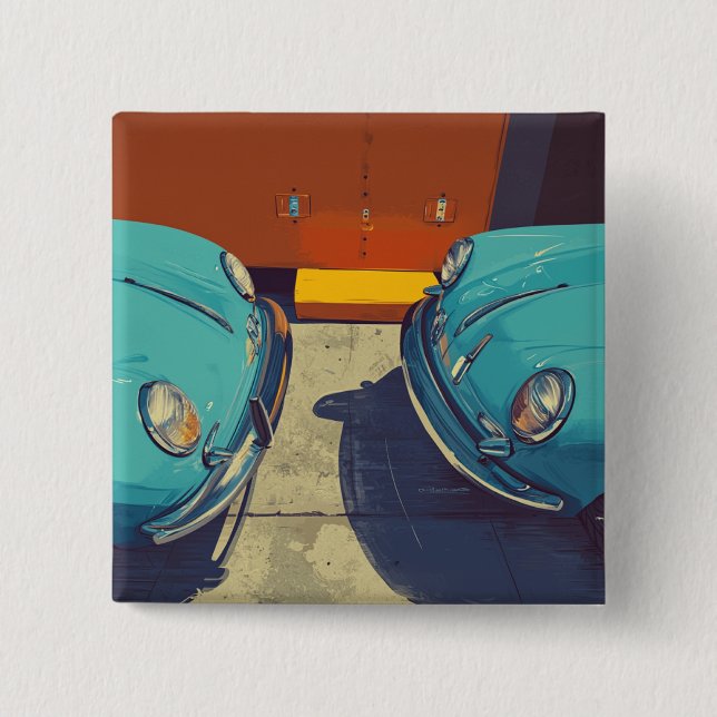 Classic Porsche 15 Cm Square Badge (Front)