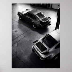 Classic Porsche 911 Turbo Aerial View Poster