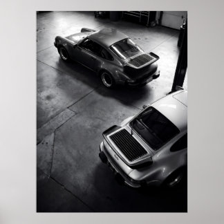 Classic Porsche 911 Turbo Aerial View Poster