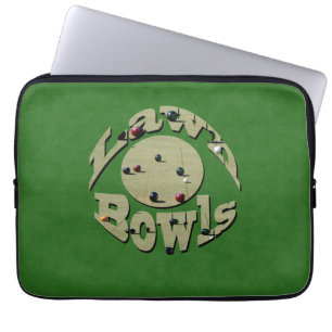 Classic Precision: Circular Lawn Bowls Logo Design Laptop Sleeve