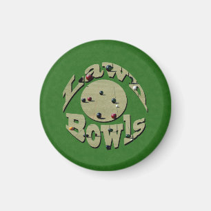 Classic Precision: Circular Lawn Bowls Logo Magnet
