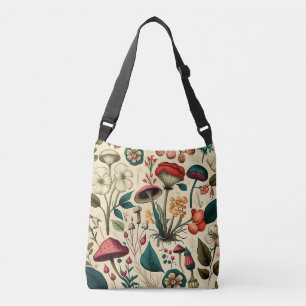 Classic Premium Mushroom and Flower Design Crossbody Bag