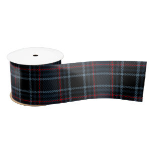 Classic Preppy Blue Tartan Plaid Pattern Satin Ribbon