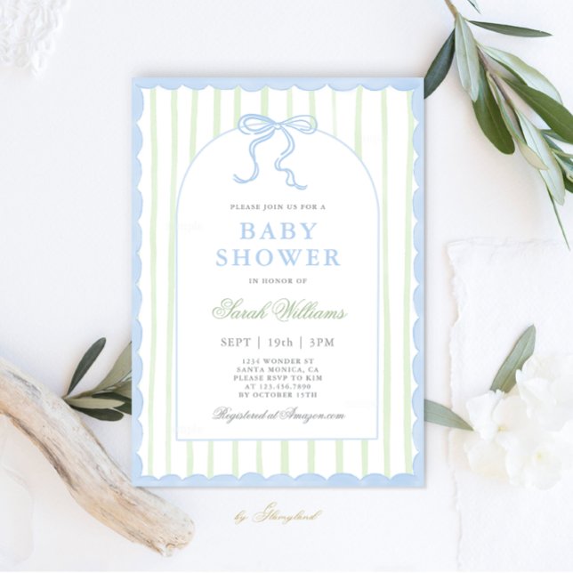Classic Preppy Charm Baby Shower Invitation (Creator Uploaded)