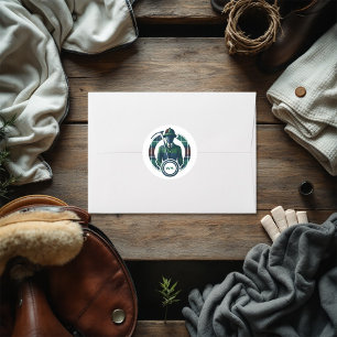 Classic Preppy Charm Monogram Round Sticker