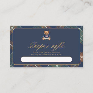 Classic preppy Diaper Raffle Baby Shower Card