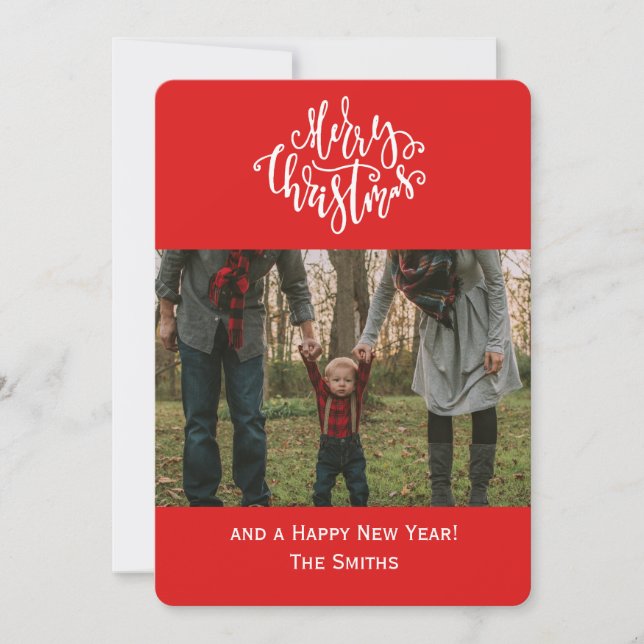 Classic & Preppy Polka Dot Holiday Photo Card (Front)