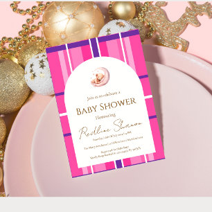 Classic Preppy Teddy Bear Baby Shower Invitation