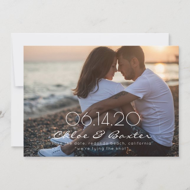Classic & Pretty save the date card (Front)