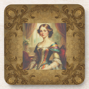 Classic, Princess and Gold Pattern,Victorian Style Coaster
