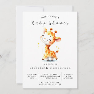 Classic Printable Giraffe Baby Shower Invitation